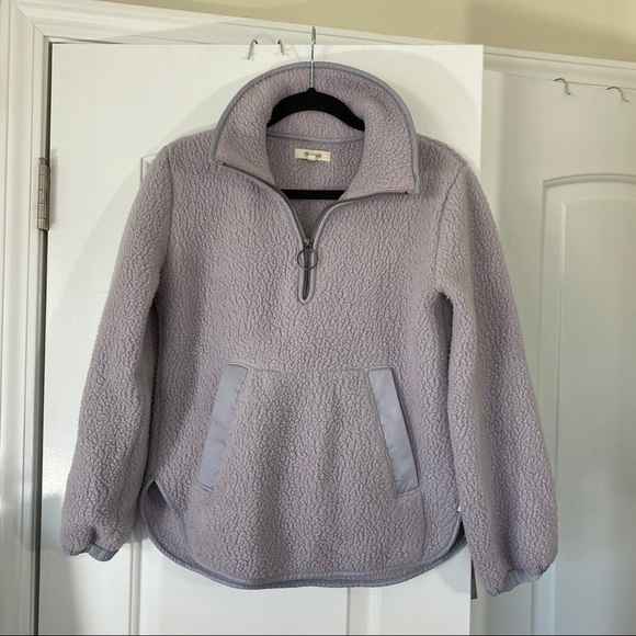 Madewell Polartec Fleece Popover Jacket Purple XXS - Picture 1 of 8